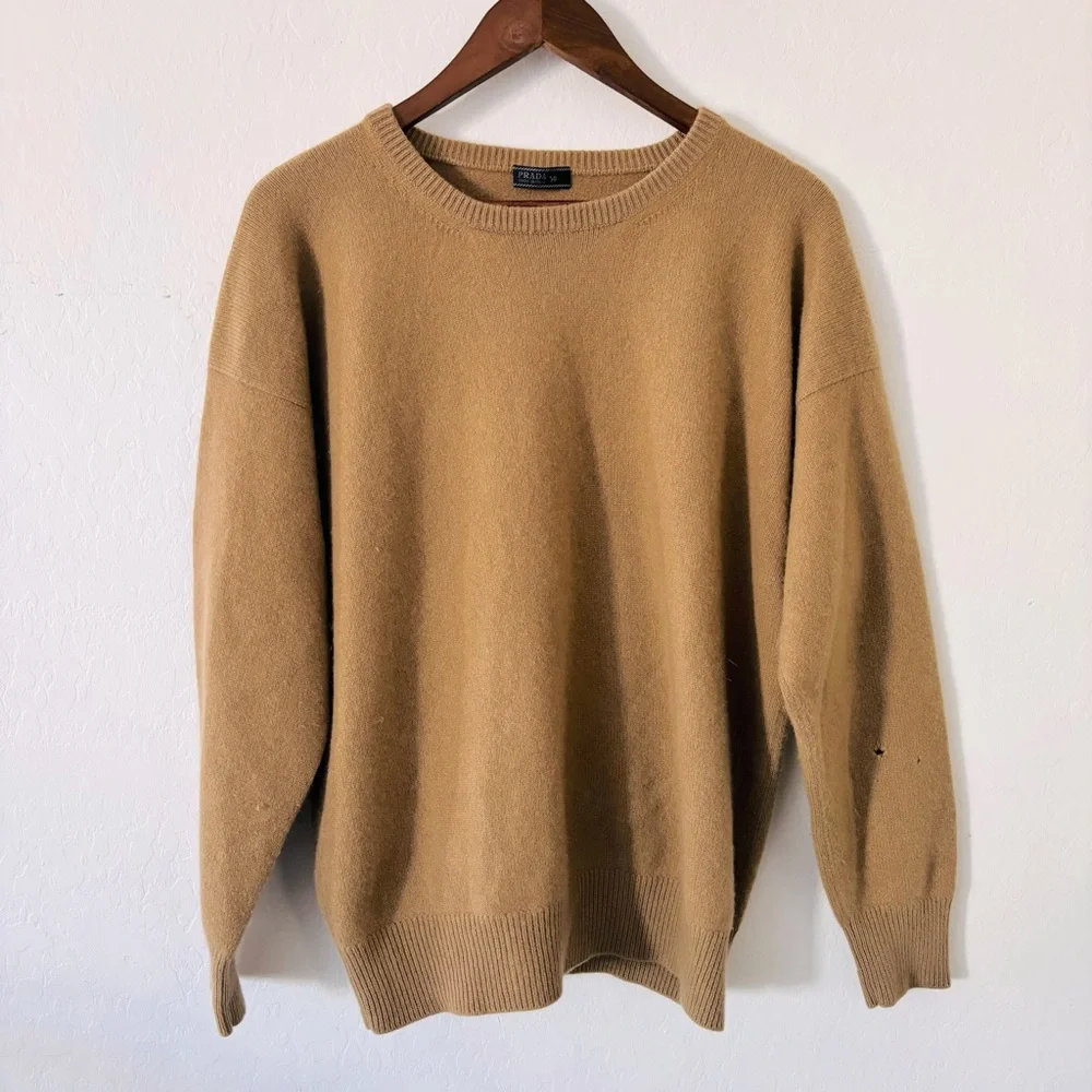 Prada Men's Tan Sweater Size 50 (US Size Large) - Picture 1 of 9